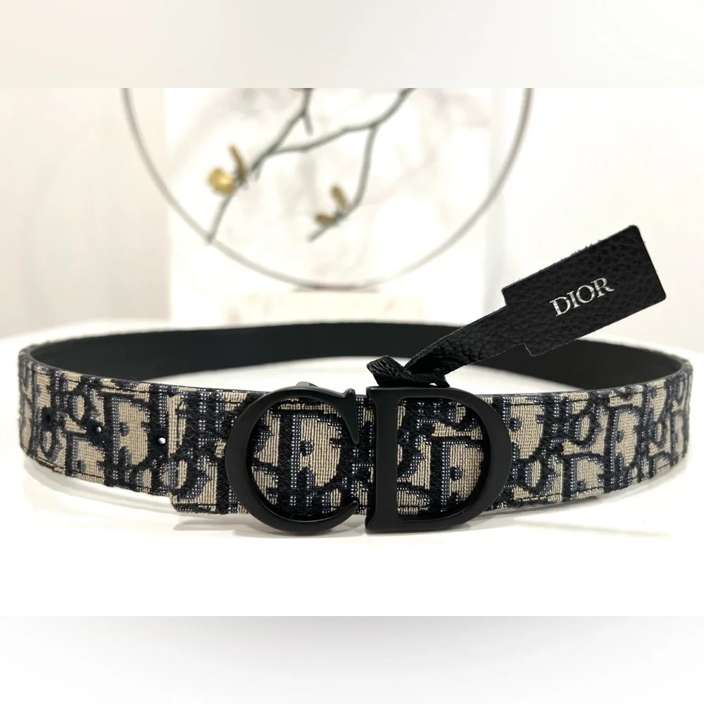 Dior | Accessories | Christian Dior Oblique 35mm Belt Blue